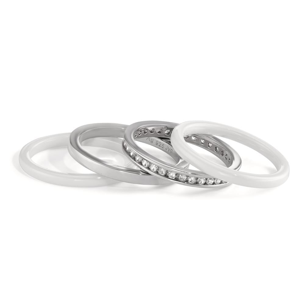 Stacking ring Silver Rhodium plated