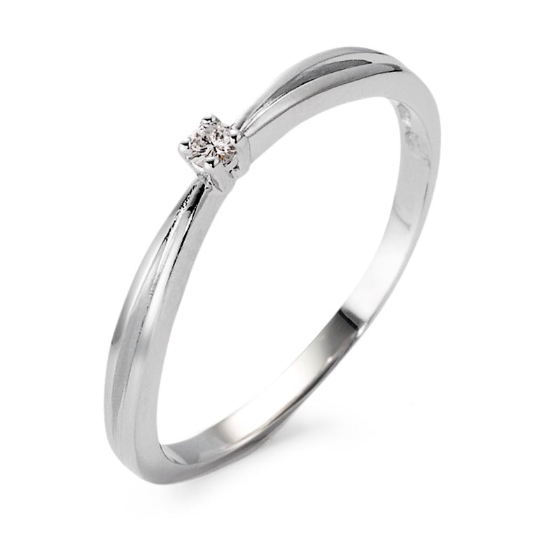 Solitaire ring 18k White Gold Diamond 0.03 ct, vsi