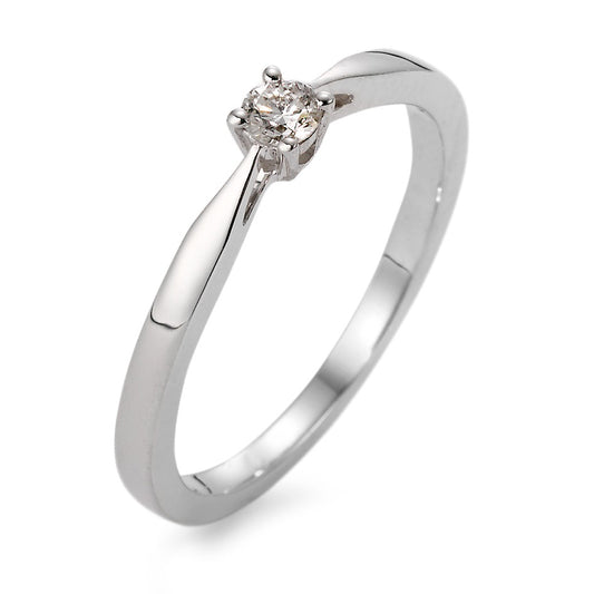 Solitaire ring 18k White Gold Diamond White, 0.10 ct, w-si