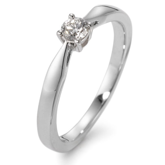 Solitaire ring 18k White Gold Diamond White, 0.15 ct, w-si