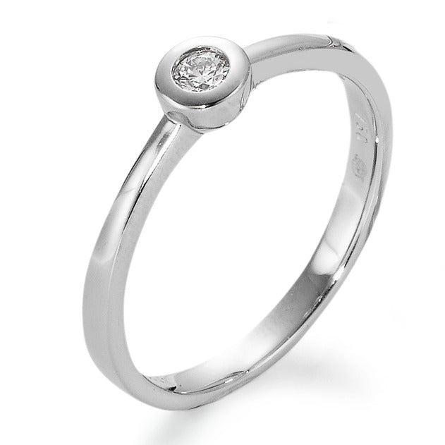 Solitaire ring 18k White Gold Diamond White, 0.05 ct, brilliant, w-si