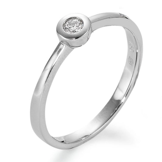 Solitaire ring 18k White Gold Diamond White, 0.05 ct, brilliant, w-si