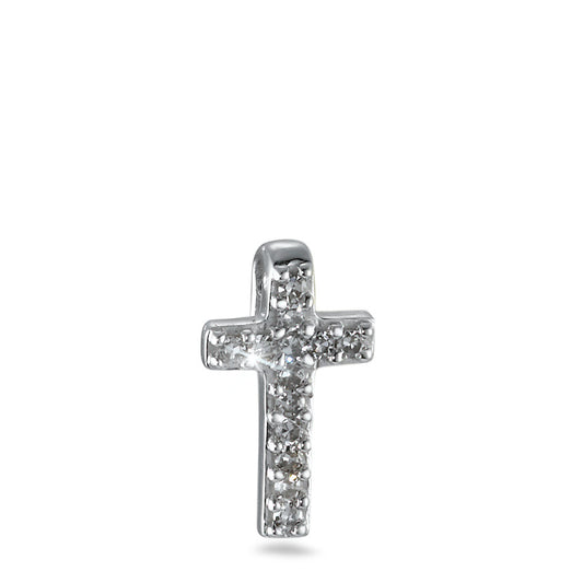 Pendant 18k White Gold Diamond 0.05 ct, 13 Stones, p1 Cross