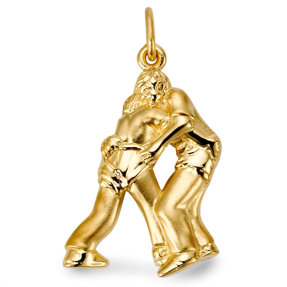 Pendant 18k Yellow Gold Swiss Wrestling