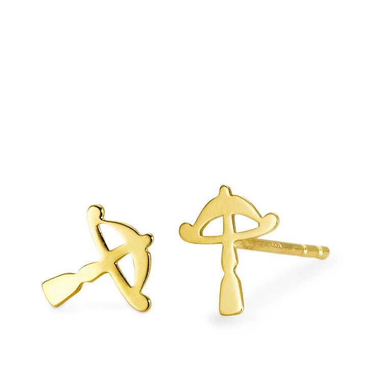 Stud earrings 18k Yellow Gold Crossbow