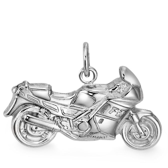 Pendant Silver Rhodium plated Motorcycle