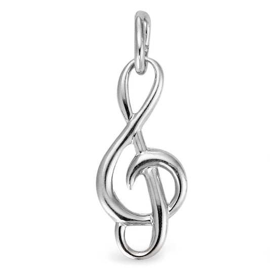 Pendant Silver Rhodium plated Treble Clef