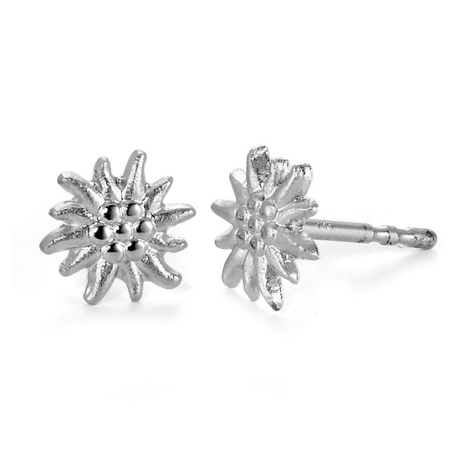 Single stud earring Silver Rhodium plated Ø6.5 mm