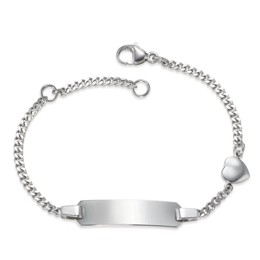 Engravable bracelet Silver Rhodium plated Heart 12-14 cm