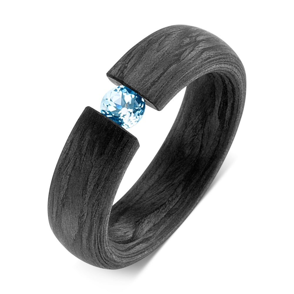 Ring Carbon Topaz Blue