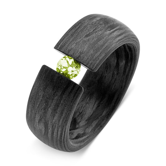 Ring Carbon Peridot Green