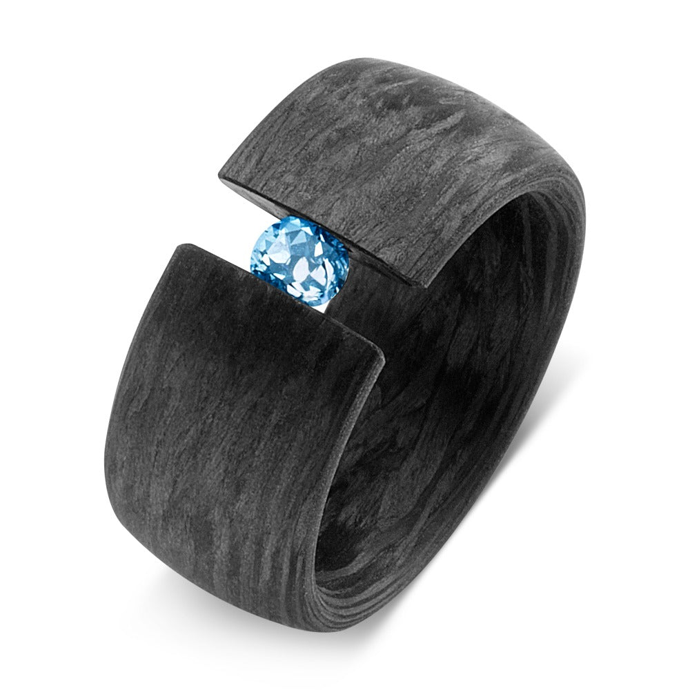 Ring Carbon Topaz Blue