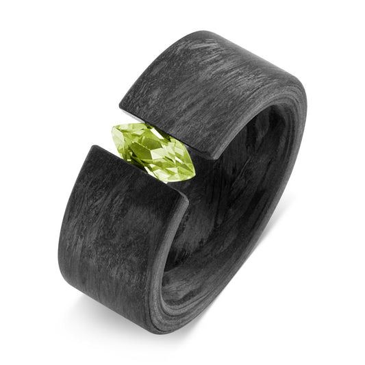 Ring Carbon Peridot Green