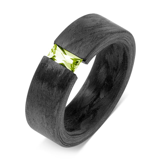 Ring Carbon Peridot Green