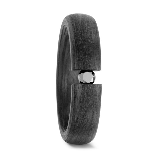 Ring Carbon Diamond Black, 0.10 ct, w-si