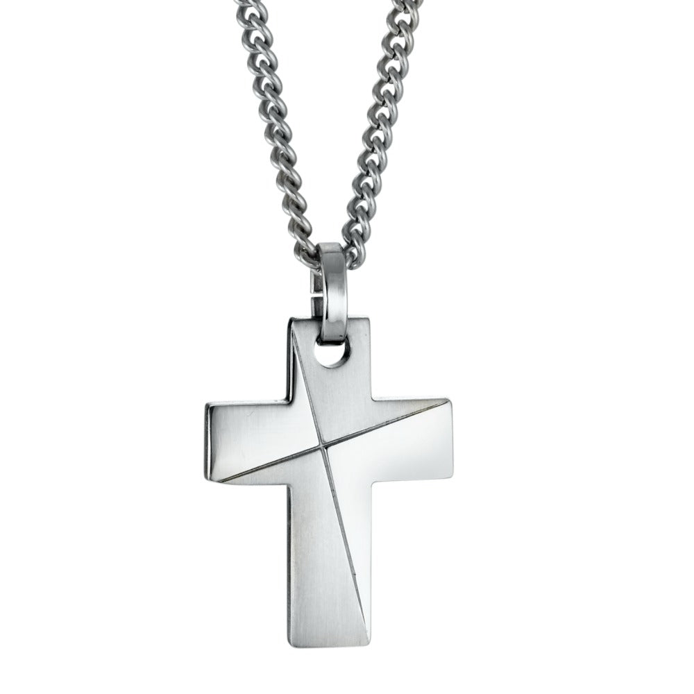 Necklace with pendant Stainless steel Cross 50 cm