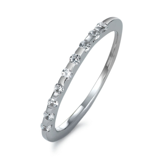 Ring 18k White Gold Zirconia 9 Stones