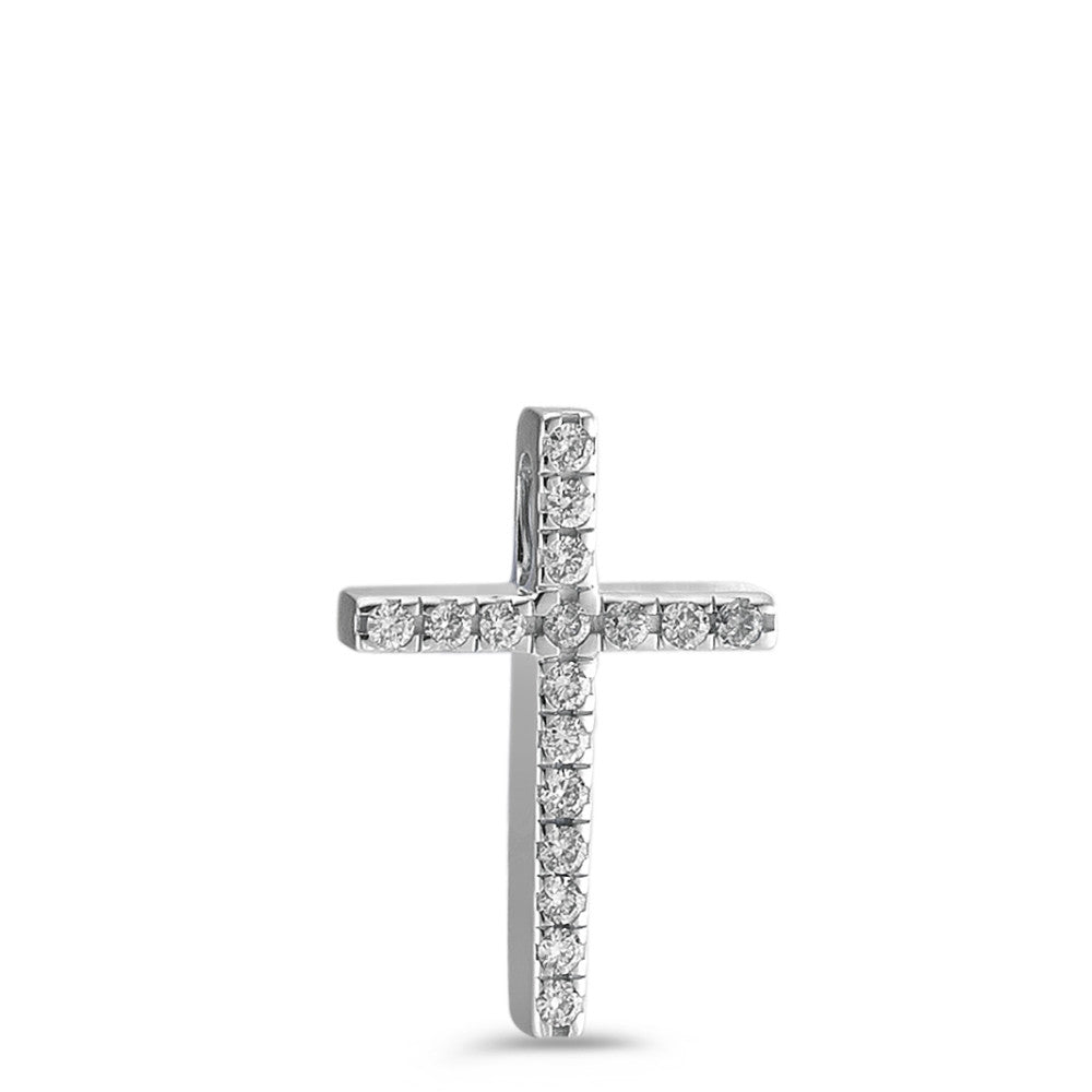 Pendant 18k White Gold Diamond White, 0.10 ct, 17 Stones, brilliant, w-si Cross