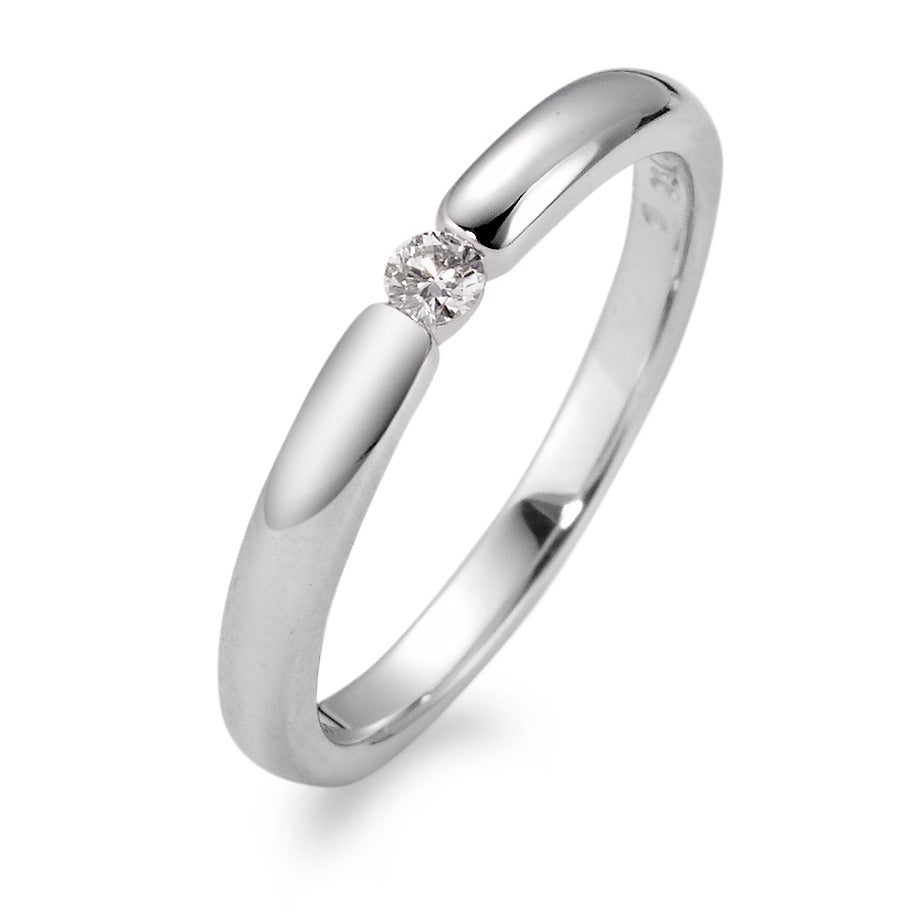 Solitaire ring 18k White Gold Diamond White, 0.06 ct, brilliant, w-si