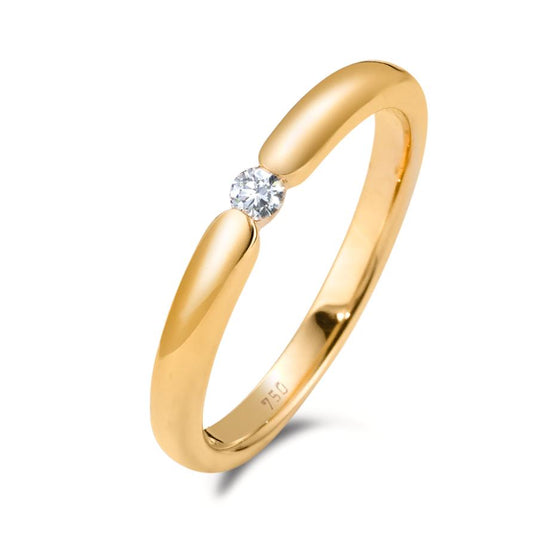 Solitaire ring 18k Yellow Gold Diamond White, 0.06 ct, brilliant, w-si