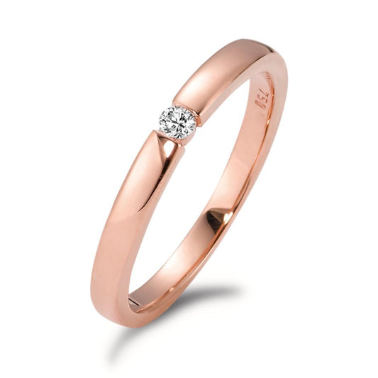 Solitaire ring 18k Rose Gold Diamond White, 0.05 ct, brilliant, w-si