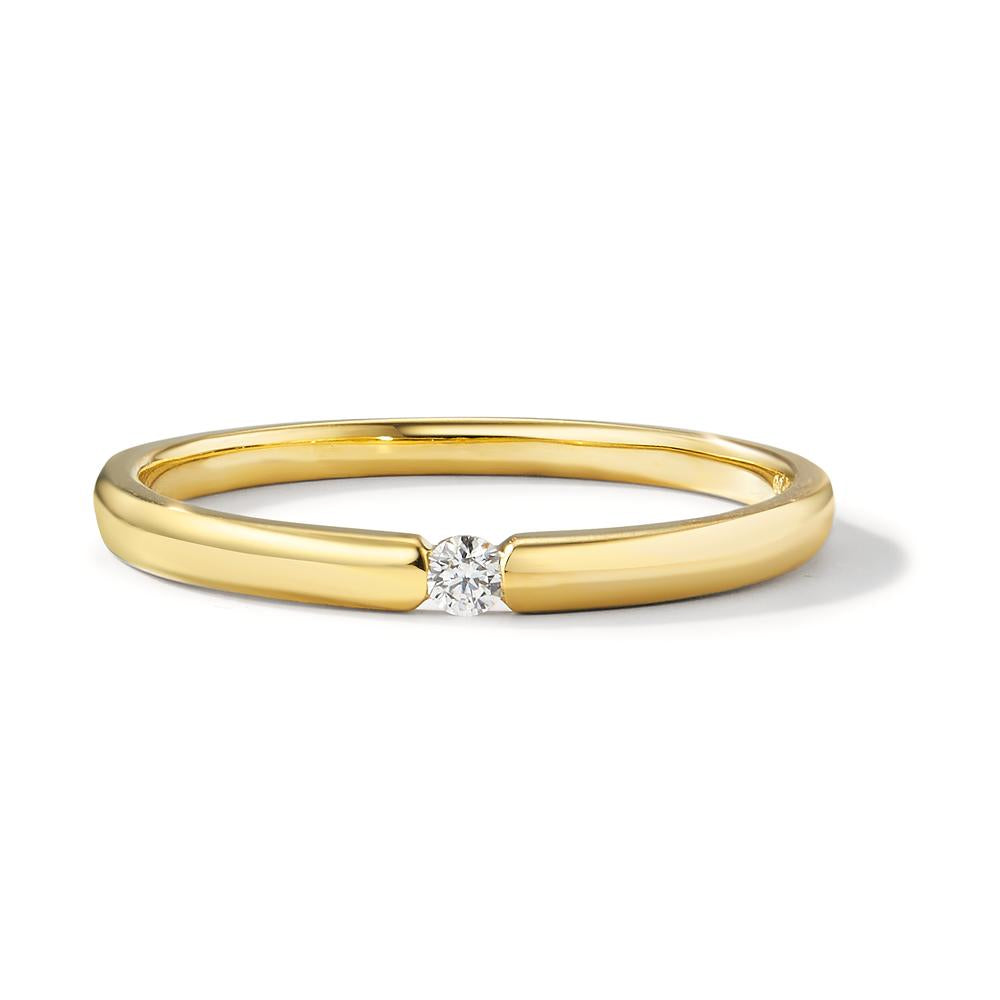 Solitaire ring 18k Yellow Gold Diamond White, 0.04 ct, brilliant, w-si