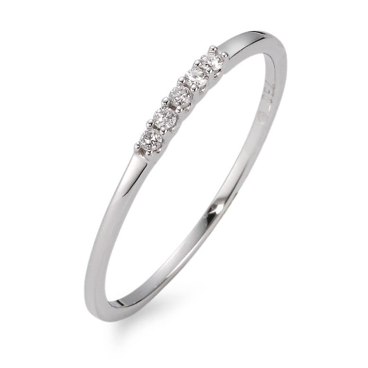 Stacking ring 18k White Gold Diamond White, 0.05 ct, 5 Stones, brilliant, w-si