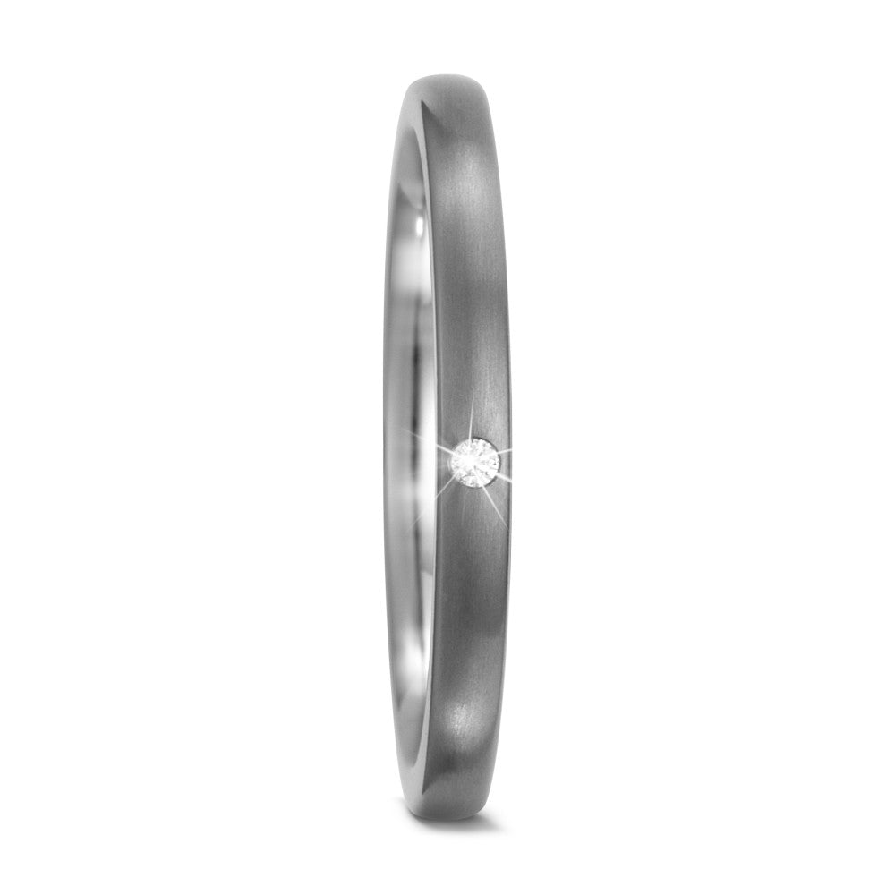 Stacking ring Titanium Diamond 0.01 ct, w-si