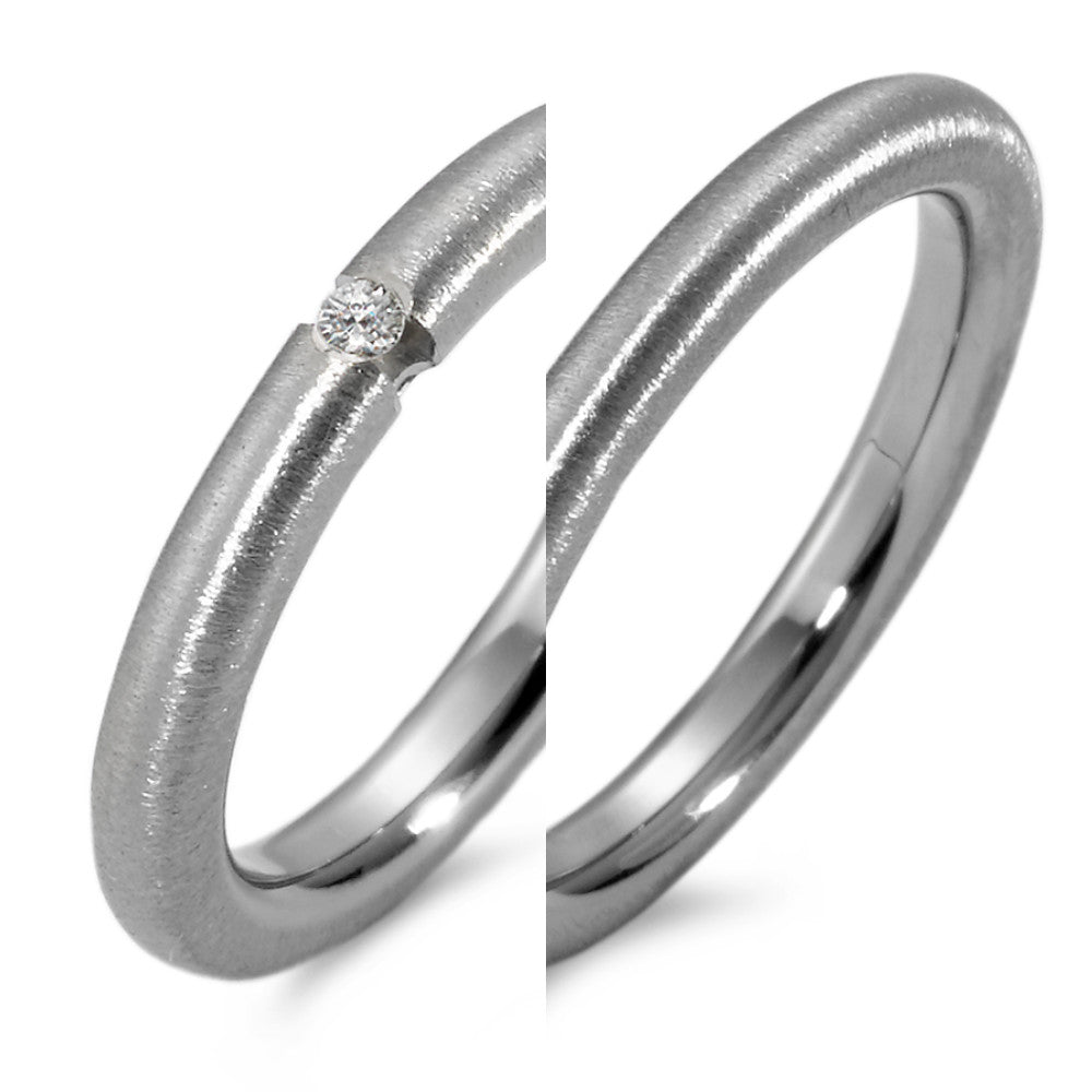 Stacking ring Titanium Diamond 0.03 ct, w-si