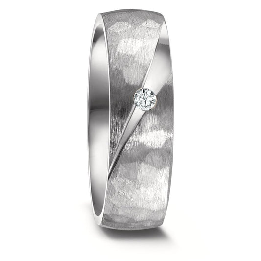 Wedding Ring Titanium Diamond 0.05 ct, w-si