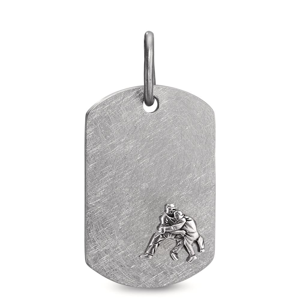 Engravable pendant Stainless steel, Silver Swiss Wrestling