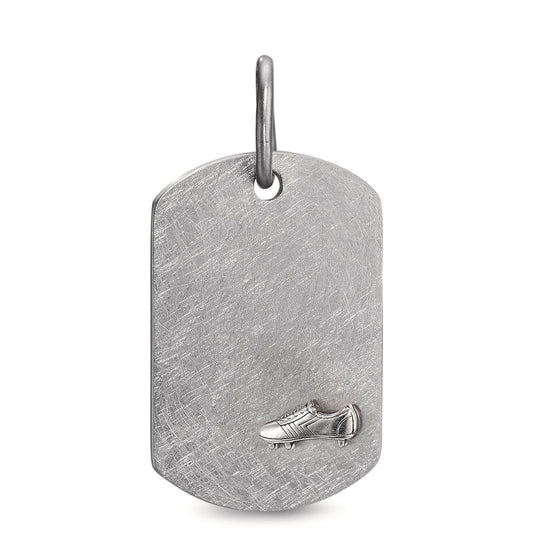 Engravable pendant Stainless steel, Silver Football