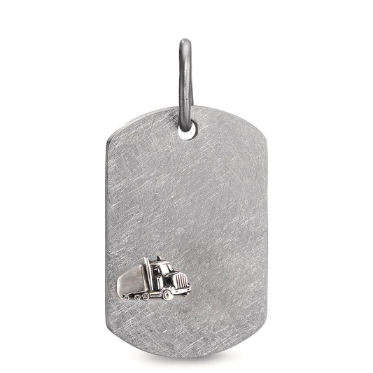 Engravable pendant Stainless steel, Silver Truck
