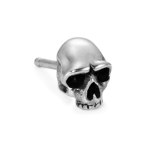 Single stud earring Silver Patinated Skull