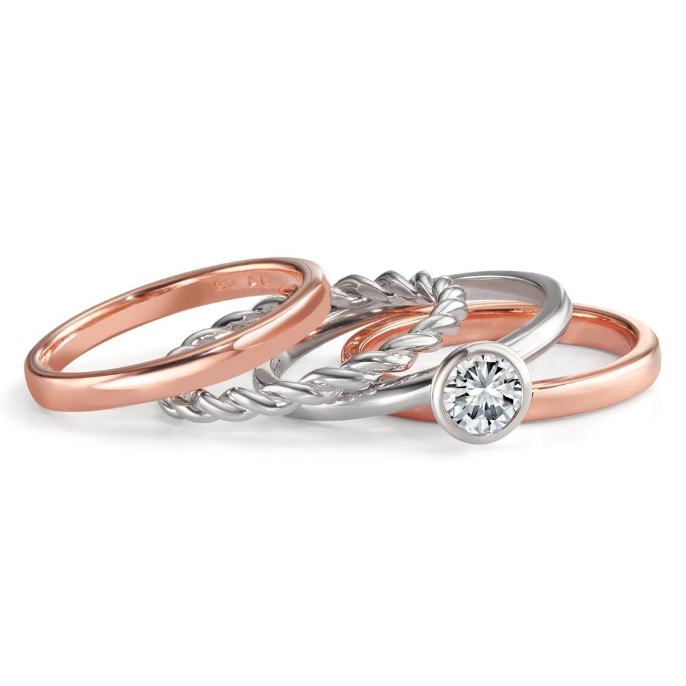 Stacking ring Silver Rose IP coated