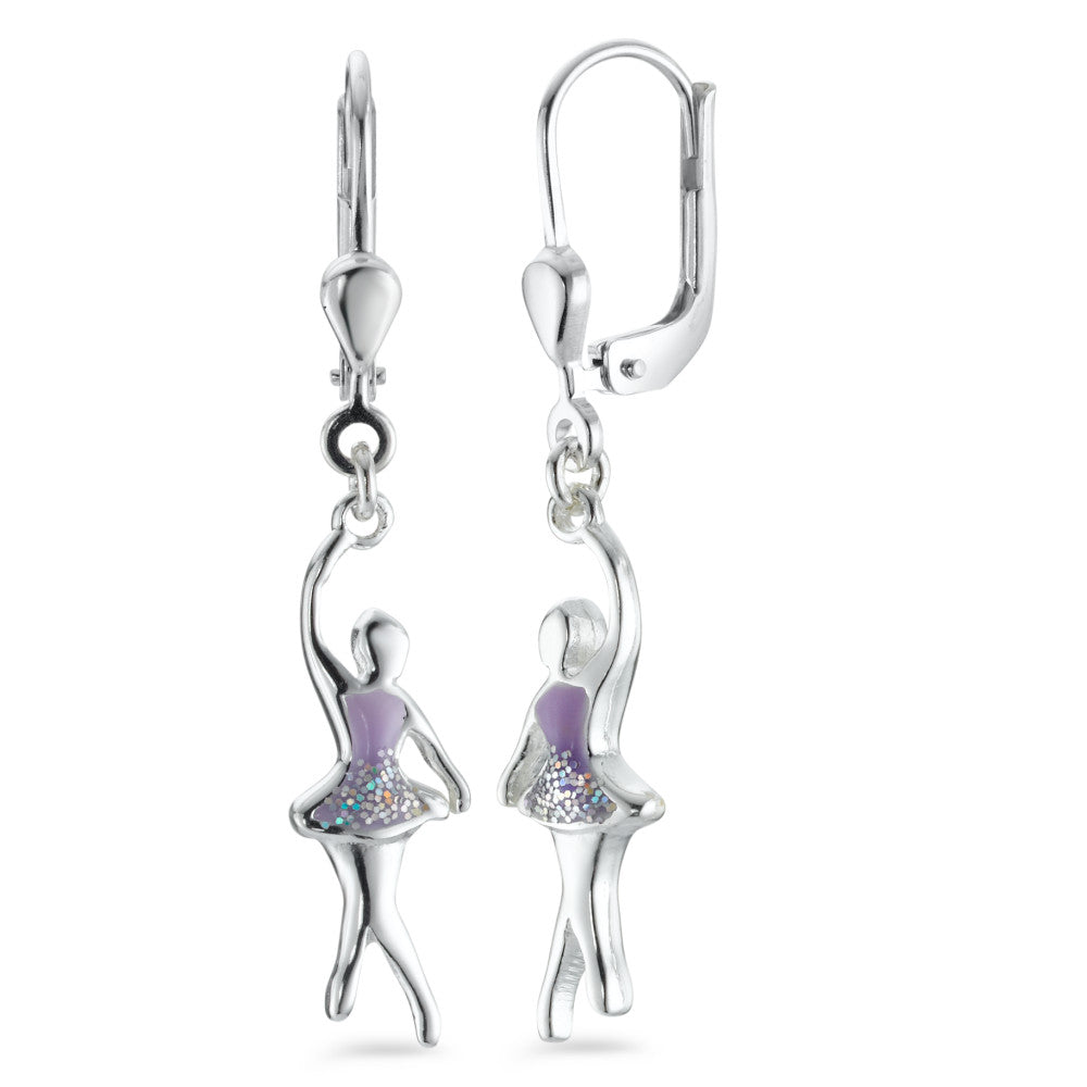 Drop Earrings Silver Lacquered Ballet