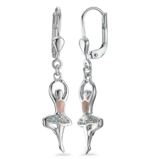 Drop Earrings Silver Lacquered Ballet