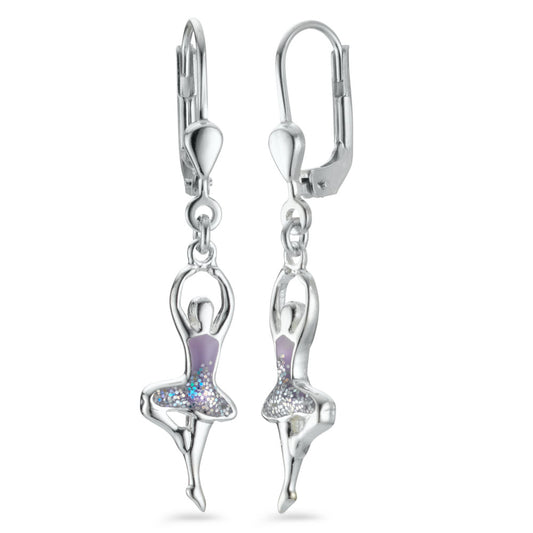 Drop Earrings Silver Lacquered Ballet