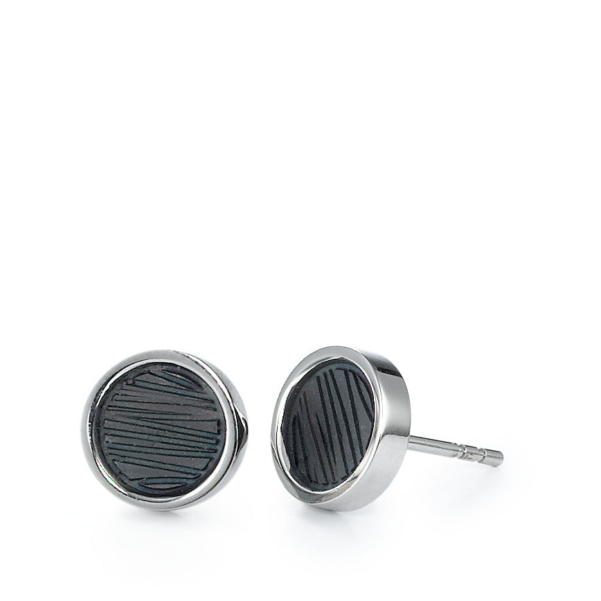 Stud earrings Stainless steel IP coated Ø9 mm