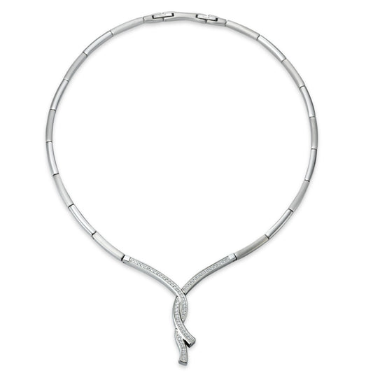 Necklace Stainless steel Zirconia 42-45 cm