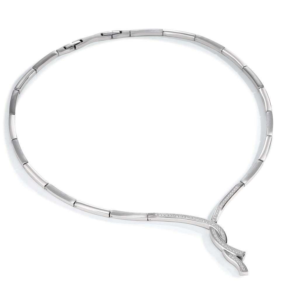 Necklace Stainless steel Zirconia 42-45 cm