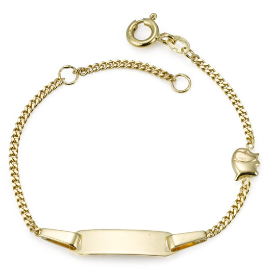 Engravable bracelet 9k Yellow Gold Elephant 12-14 cm