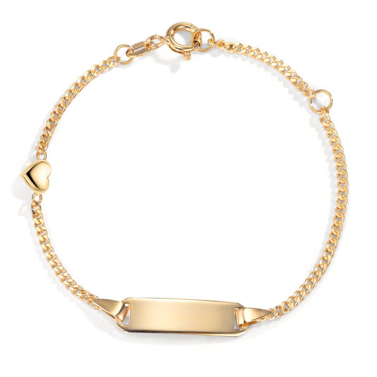 Engravable bracelet 9k Yellow Gold Heart 12-14 cm