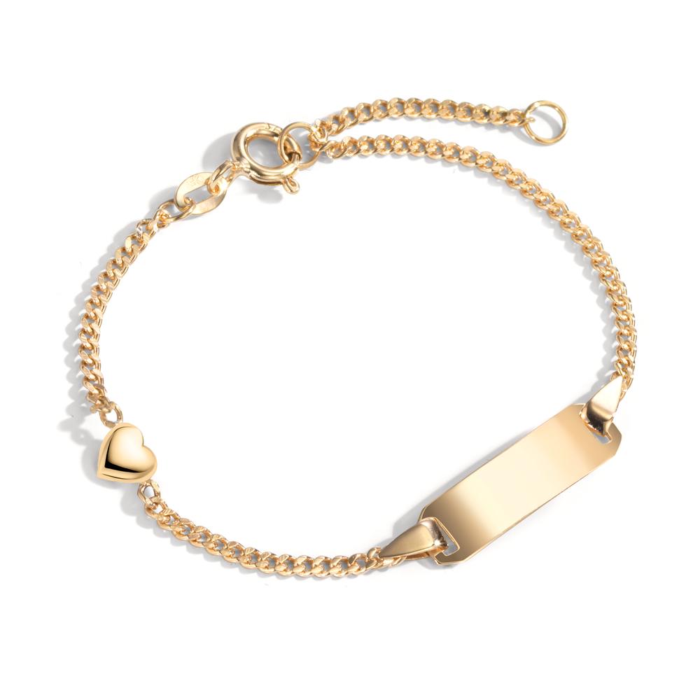 Engravable bracelet 9k Yellow Gold Heart 12-14 cm