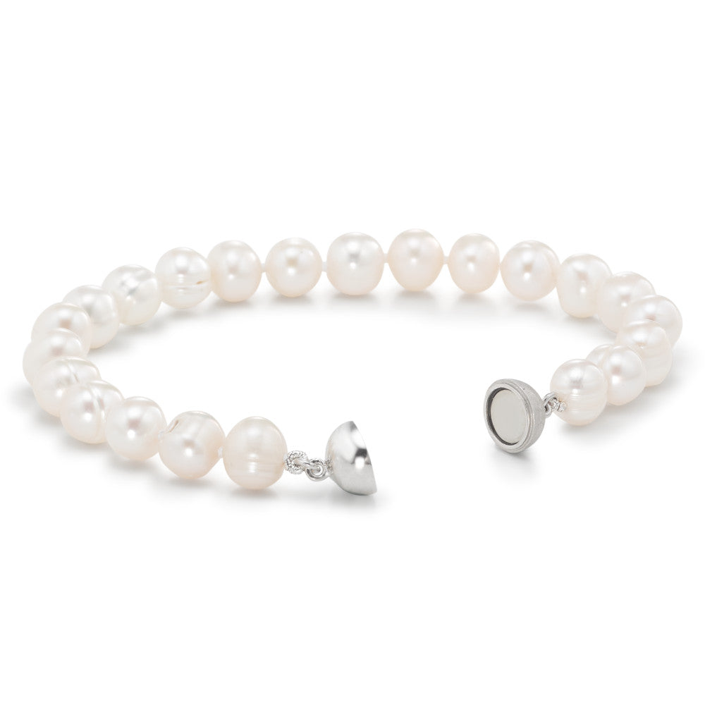 Bracelet Silver Rhodium plated Freshwater pearl 19 cm