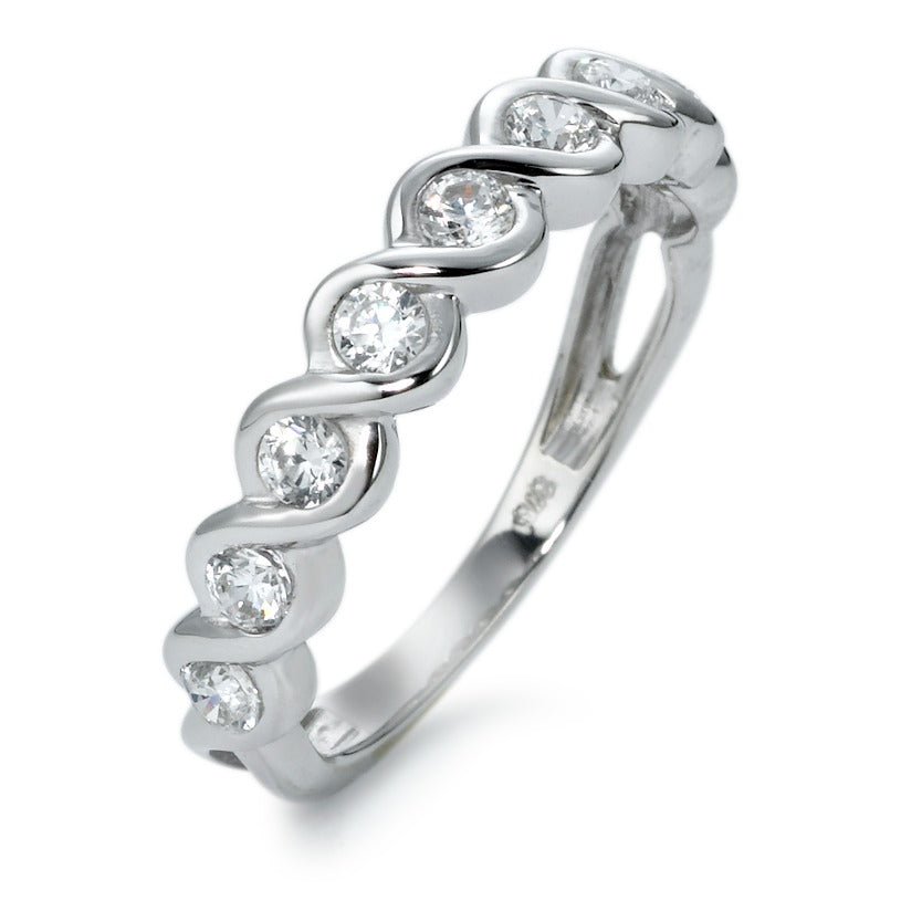 Ring 9k White Gold Zirconia 9 Stones