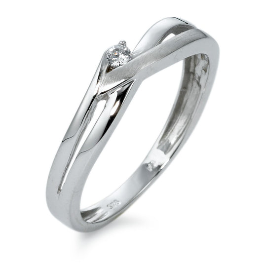 Ring 9k White Gold Zirconia