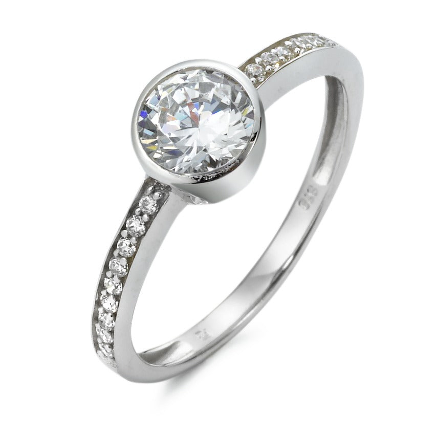 Ring 9k White Gold Zirconia 19 Stones