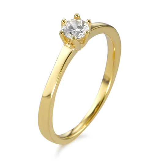 Solitaire ring 9k Yellow Gold Zirconia