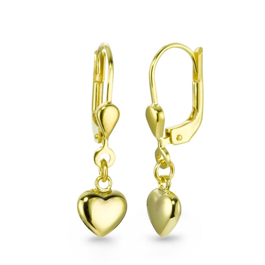 Drop Earrings 9k Yellow Gold Heart
